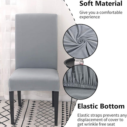 Stretch Removable Washable Chair Covers Set of 4 or 6, Wine Red Hotel Chair Slipcovers Decorations Seat Covers 6pcs.