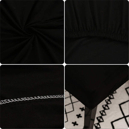 Dining Room Chair Covers Stretchy Washable Set of 6 Black Seat Covers for Hotels Removable Decorative Covers.