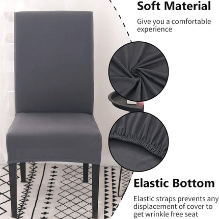 Stretch Washable Chair Covers Set of 4, Removable Decoration Protection Seat Covers for Hotel Use grey-tfrf grey.
