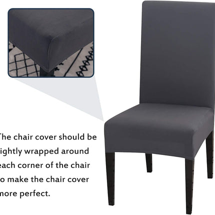 Stretch Washable Chair Covers Set of 4, Removable Decoration Protection Seat Covers for Hotel Use grey-tfrf grey.