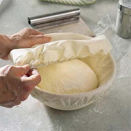 Round Handmade Rattan Bread Proofing Basket 23x8cm Compatible with Artisan Baking.