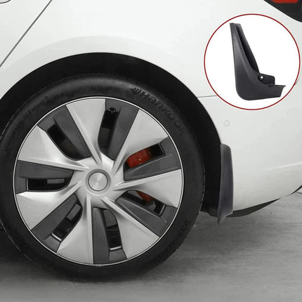 Tesla Model 3 Mud Guards Set of 4 Front and Rear Fenders White Compatible with Tesla.