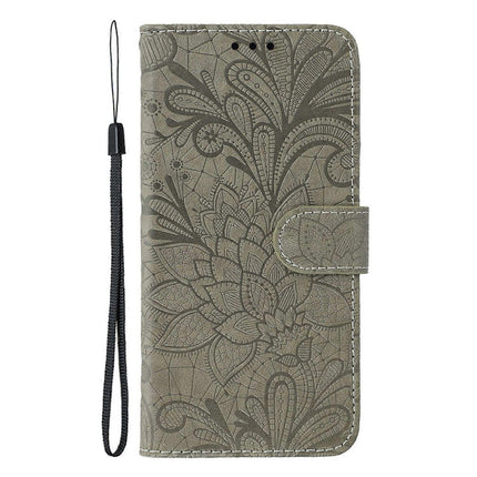 Compatible with Apple iPhone 16e Lace Flowers PU Leather Flip Wallet Case.