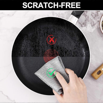 6-Pack Multifunctional Double Layer Steel Wire Dish Cloths.