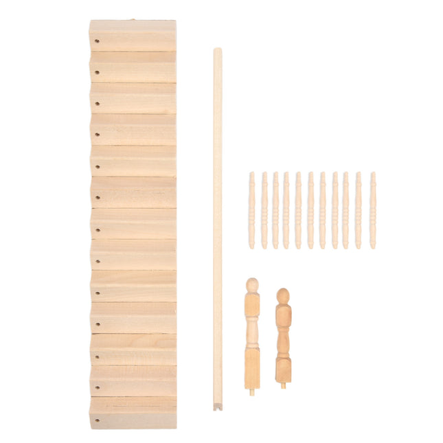 1/12 Scale Dollhouse Staircase DIY Miniature Smooth Rounded Corners Birch Material for Crafts.