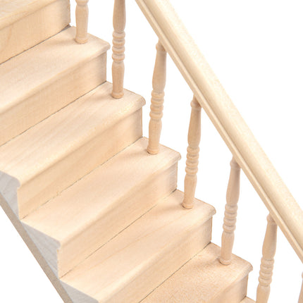 1/12 Scale Dollhouse Staircase DIY Miniature Smooth Rounded Corners Birch Material for Crafts.