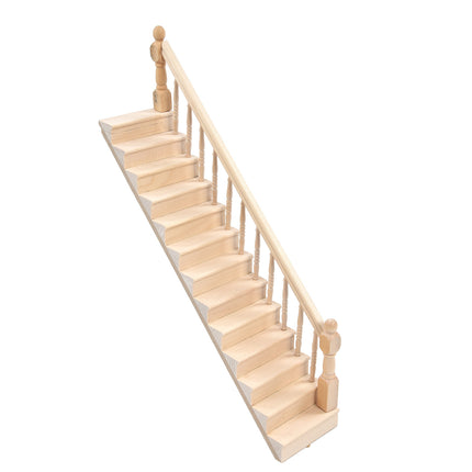 1/12 Scale Dollhouse Staircase DIY Miniature Smooth Rounded Corners Birch Material for Crafts.