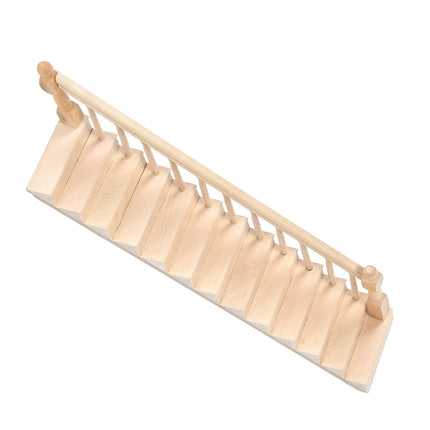 1/12 Scale Dollhouse Staircase DIY Miniature Smooth Rounded Corners Birch Material for Crafts.