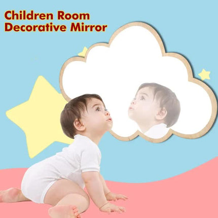 Clouds Wall Mirror for Kids Rooms, Child-Safe Real Acrylic Mirror, Nursery Decor.