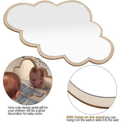 Clouds Wall Mirror for Kids Rooms, Child-Safe Real Acrylic Mirror, Nursery Decor.