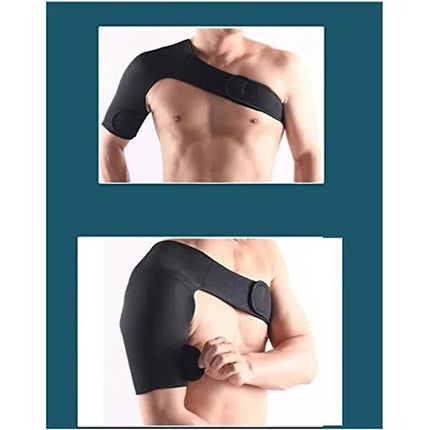 Adjustable Shoulder Support Belt for Sports Protection - Right Shoulder (Black).