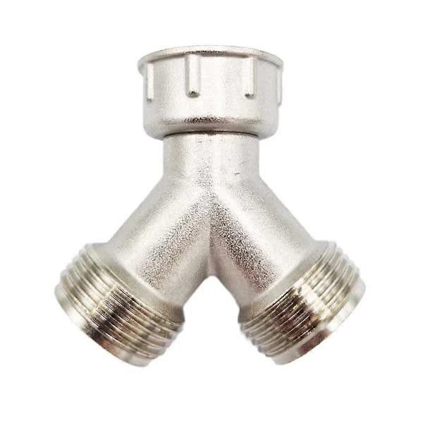 Brass Y-connector for washing machine, 3/4 splitter, 2-way hose connection 3/4 (FMY).