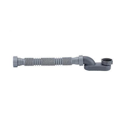 Low Profile 1 1/2 P-Trap Flexible Bathtub Shower Drain Pipe Flat P-Trap Freestanding Bathtub Drain For Bath Tub Drain Gray.