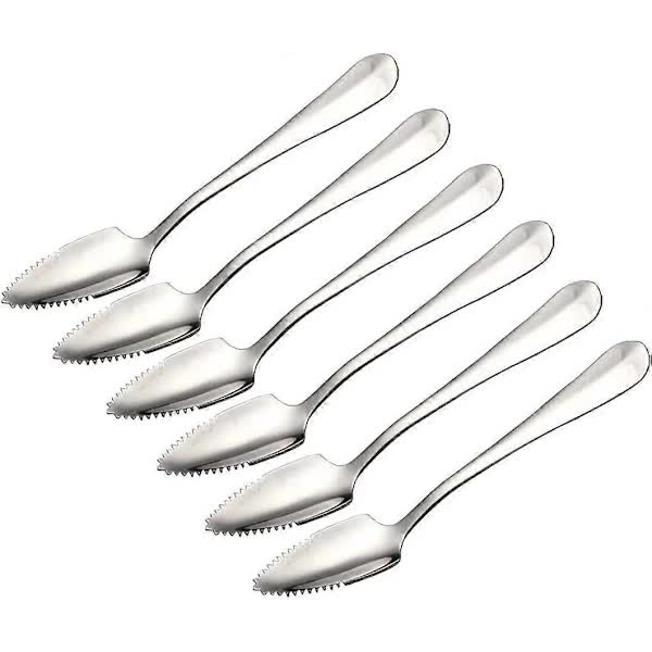 Grapefruit Spoon Set, 6 Stainless Steel Spiked Spoons for Grapefruit.
