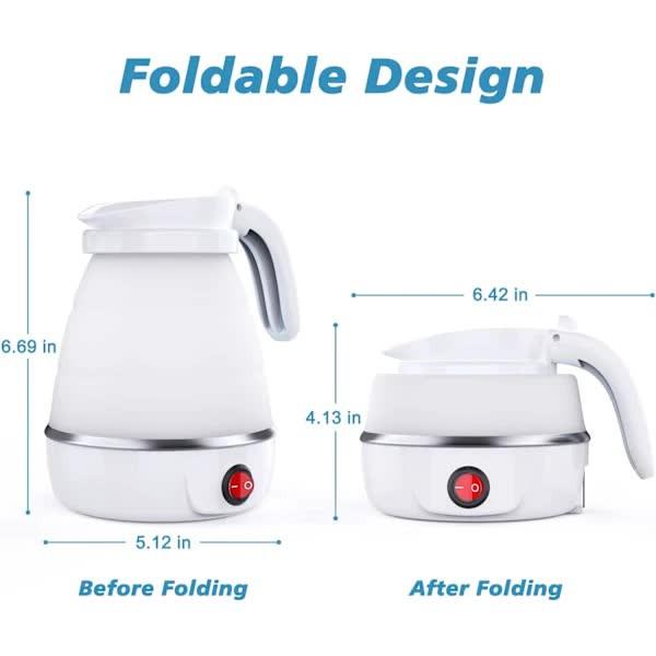 Foldable Electric Travel Kettle with Detachable Cord Silicone Collapsible Kettle.