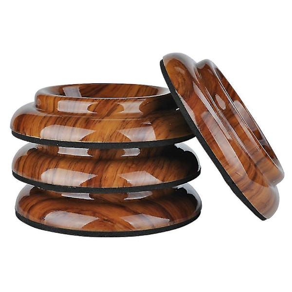 4 pcs Piano Wheel Cups for Upright Piano, Rosewood Color Piano Wheel Piano Leg Protectors with Anti-Slip.