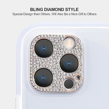 Diamond Camera Lens Cover Compatible with iPhone 12 Pro Max Protective Sticker Rose Gold.