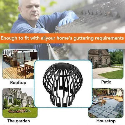 Black Gutter Covers Set of 4, 145 x 11 cm Downpipe Covers for Drainage Protection.