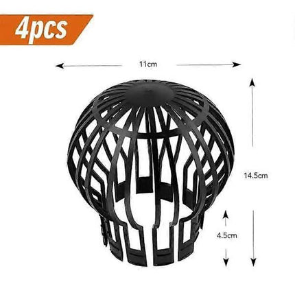 Black Gutter Covers Set of 4, 145 x 11 cm Downpipe Covers for Drainage Protection.