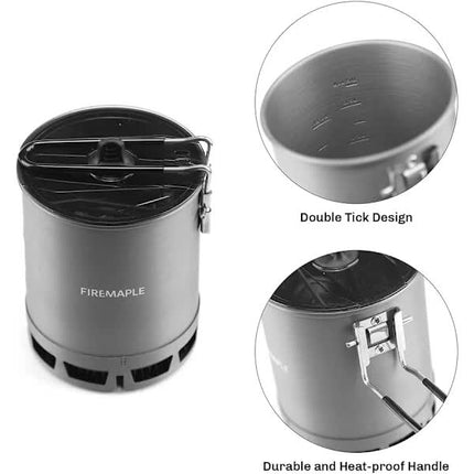 Ultralight Camping Stove 600ml G3 Portable Foldable Heat Exchanger for Hiking Travel.