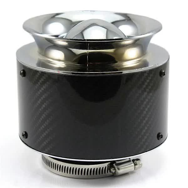 High Flow 76mm Carbon Fiber Air Filter Car Engine Performance Cold Air Intake XH-UN013.