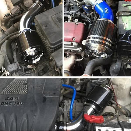 High Flow 76mm Carbon Fiber Air Filter Car Engine Performance Cold Air Intake XH-UN013.