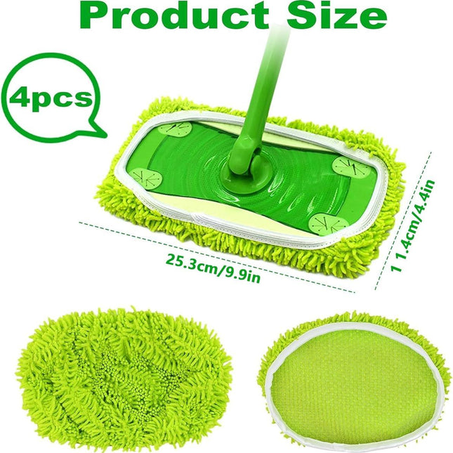 Microfiber Mop Refill Cloths for Swiffer Sweeper and Steam Mops, Reusable Washable Pads for Tile Floors.