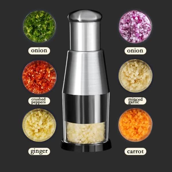 Garlic Press Handheld Food Chopper and Dicer.