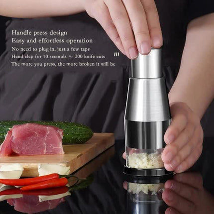 Garlic Press Handheld Food Chopper and Dicer.