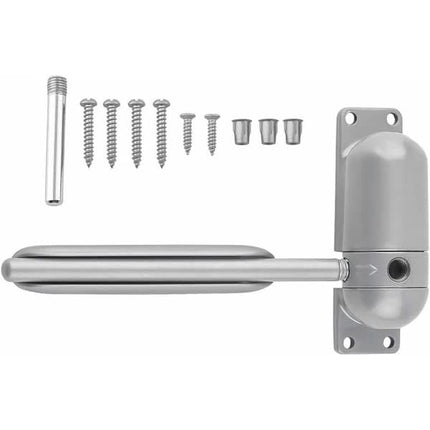 Self-Closing Door Closer Spring Surface Mounted Adjustable Durable Gray Compatible with Self-Closing Doors.