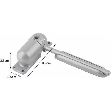 Self-Closing Door Closer Spring Surface Mounted Adjustable Durable Gray Compatible with Self-Closing Doors.