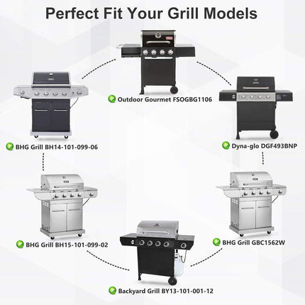 Heat Tents for Dynaglo Dyna-Glo DGF493BNP, Backyard Grill BY13-101-001-12 BY14-101-001-02, BHG BH13-101-099-01 BH15-101-099-02 GBC1562W Grills, 4-Pack Heat Plates Heat Shields.