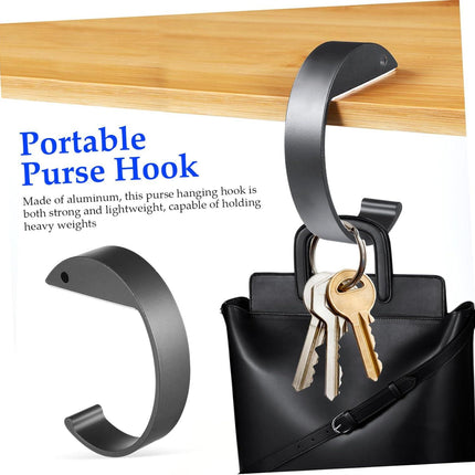 2Pcs Handbag Hook Portable Table Backpack Holder Non Slip Hanging Hooks for Desk for Home Office Cafes Compact Purse Hanger Organizer.