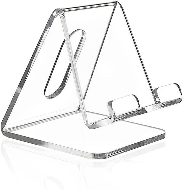 Fancial Acrylic Cell Phone Stand, Portable Phone Holder, Clear Phone Stand for Desk, Compatible with iPhone 15 14 13 12 Pro Max Mini 11 Xr Plus SE, Android Smartphone, Pad, Tablet, Desk Accessories.