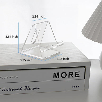 Fancial Acrylic Cell Phone Stand, Portable Phone Holder, Clear Phone Stand for Desk, Compatible with iPhone 15 14 13 12 Pro Max Mini 11 Xr Plus SE, Android Smartphone, Pad, Tablet, Desk Accessories.