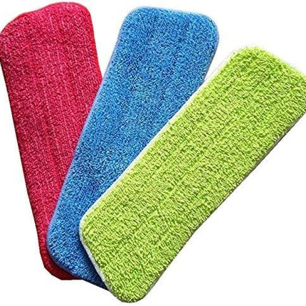 Microfiber Spray Mop Replacement Heads for Wet/Dry Mops,Flat Replacement Heads for Floor Cleaning and Scrubbing Microfiber Pros,Cleaning Pads Compatible with Bona Floor Care System (3 Pack, Blue).