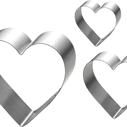 Siking Stainless Steel 4 / 6 / 8 Inch Heart Cake Ring Mold Heart Cutter Pancake Mold For Mousse Cheese Cookie Salads Onigiri (Heart) H 11- 2.