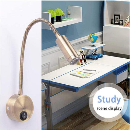 12V RV Boat Wall Lamp Flexible Gooseneck Touch Control Switch LED Reading Light.