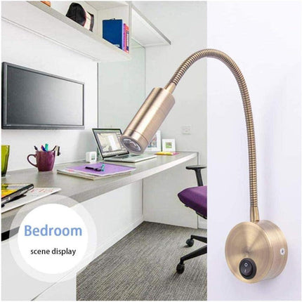 12V RV Boat Wall Lamp Flexible Gooseneck Touch Control Switch LED Reading Light.