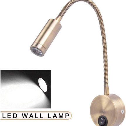 12V RV Boat Wall Lamp Flexible Gooseneck Touch Control Switch LED Reading Light.
