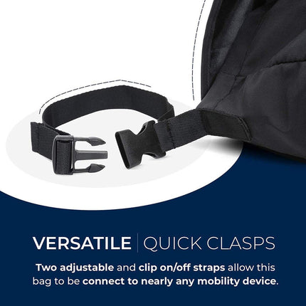 Wheelchair Pouch Wheelchair Bag Waterproof Large Wheelchair Accessories Bags to Hang on Back and Wheelchair Backpack Storage Bag.