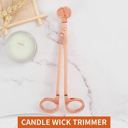Candle Accessory Set 4 in 1, Wick Trimmer, Cutter, Snuffer Kit, Dipper for Scented Lover, Care Tools, Christmas Thanksgiving Gift, Ideal Gift(Rose Gold).