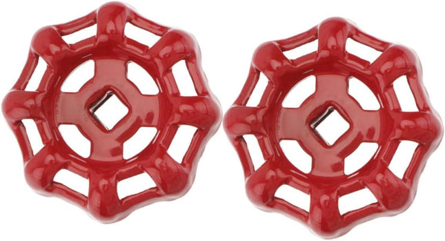 1set Gate Valve Handle Door Handles Gate Wheel Outdoor Faucet Handle Shower Faucet Handle Shutoff Handle Fitting Shower Knob Replacement Water Spigot Handle Cast Iron Red 2pcs.