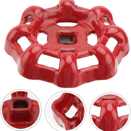 1set Gate Valve Handle Door Handles Gate Wheel Outdoor Faucet Handle Shower Faucet Handle Shutoff Handle Fitting Shower Knob Replacement Water Spigot Handle Cast Iron Red 2pcs.