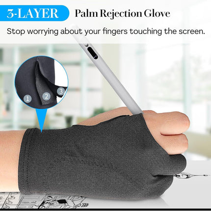 Artist Drawing Glove Digital Art Glove for Sketching Drawing Gloves for Tablet Paper Coloring Stylus Pen.