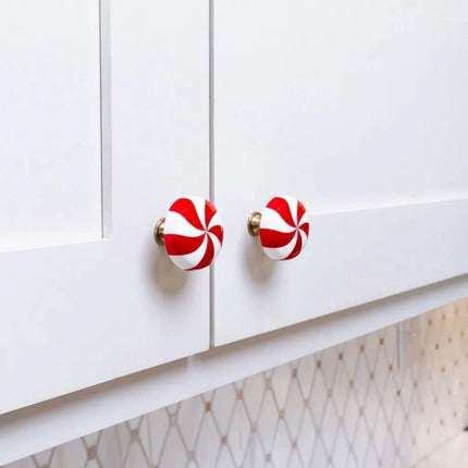 JOASIS 20 Pack Christmas Silicone red White Candy Cabinet knob Covers for a Variety of Kitchen, Living Room, and Bedroom Cabinet knobs.