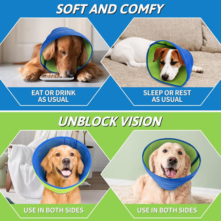 Soft Dog Cone for Dogs After Surgery, Breathable Dog Cones for Large Medium Small Dogs and Cats Anti-Lick Protective Wound,Adjustable Dog Recovery Cone Collar, Elizabethan Collar for Pet (M).