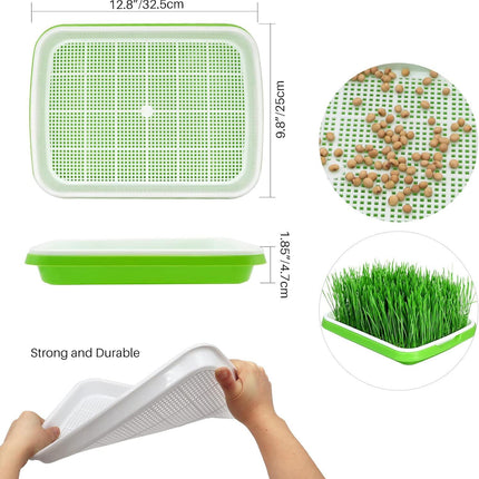 8-Pack Seed Sprouter Tray Microgreens Growing Trays BPA Free Seed Germination Propagation Soil-Free Wheatgrass Bean Nursery Tray with Planting Paper for Indoors or Outdoors.