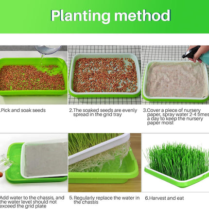 8-Pack Seed Sprouter Tray Microgreens Growing Trays BPA Free Seed Germination Propagation Soil-Free Wheatgrass Bean Nursery Tray with Planting Paper for Indoors or Outdoors.
