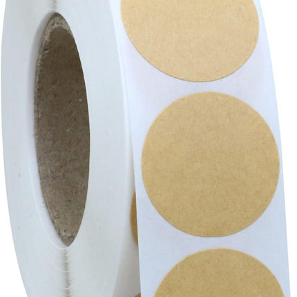 1000PCS Kraft Circle Stickers, 1 Inch Round Blank Garage Sale Price Stickers, Kraft Coding Tag Labels, Brown Natural Envelope Seals for Home, Classroom, Jam, Canning Jar Labels.